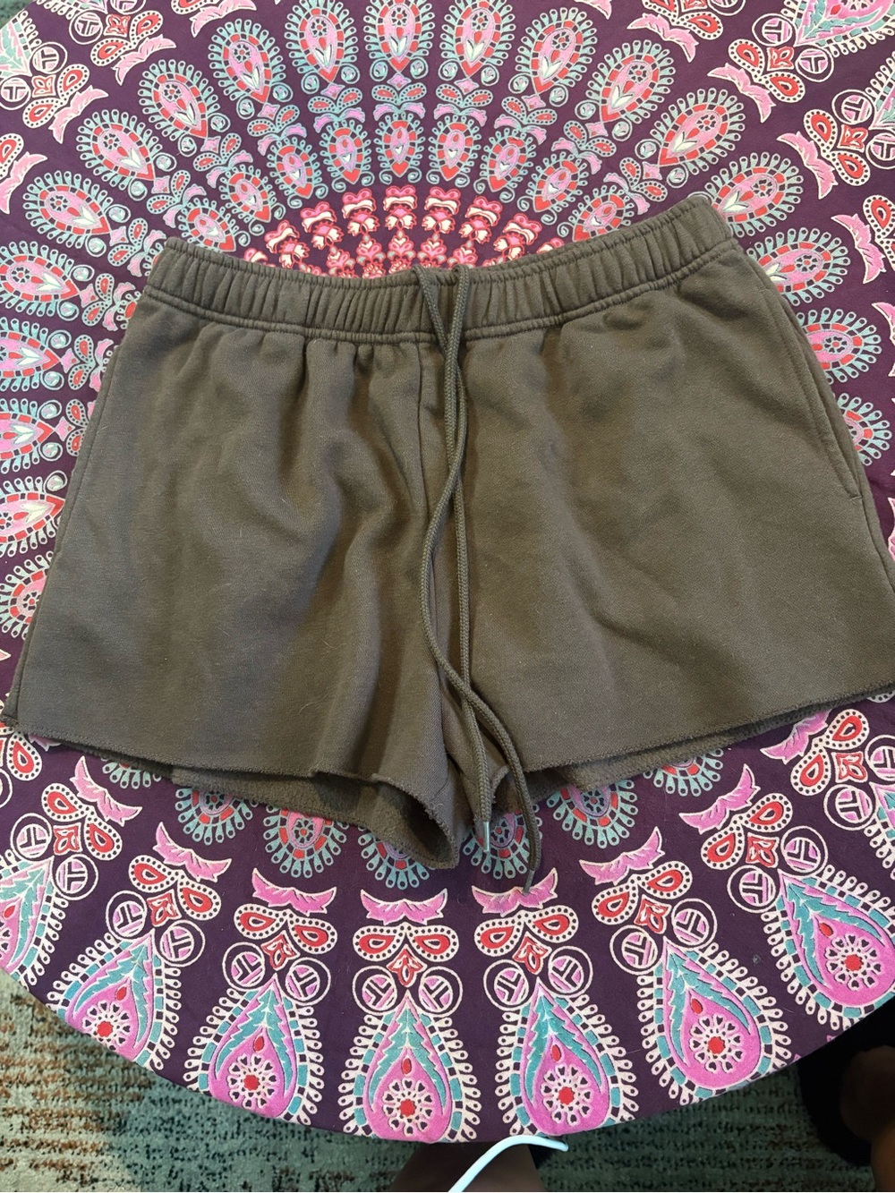 No Boundaries Brown Drawstring Athletic Shorts